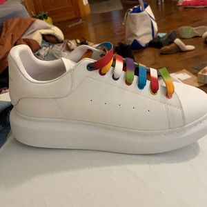 Alexander McQueen shoes with rainbow laces
